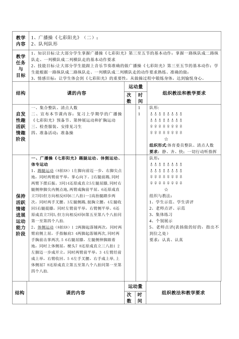 广播操七彩阳光教案_第3页