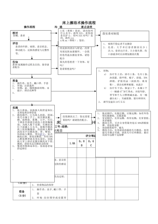 床上擦浴术操作流程