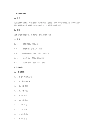 库存管理规程