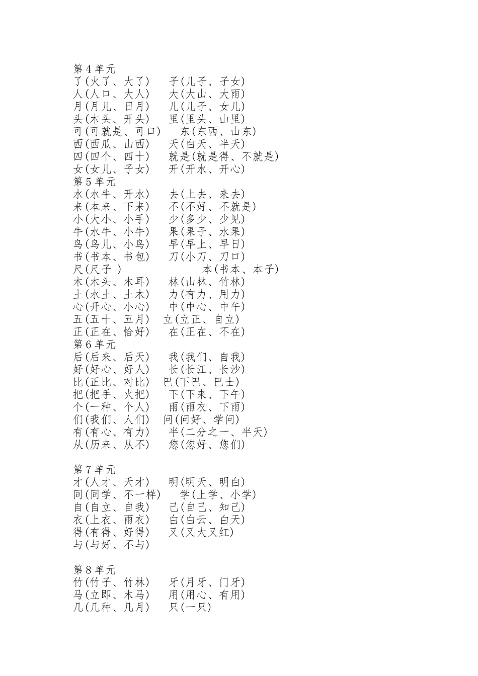 2025年部编人教版一年级语文上册知识点汇总—全面版_第3页