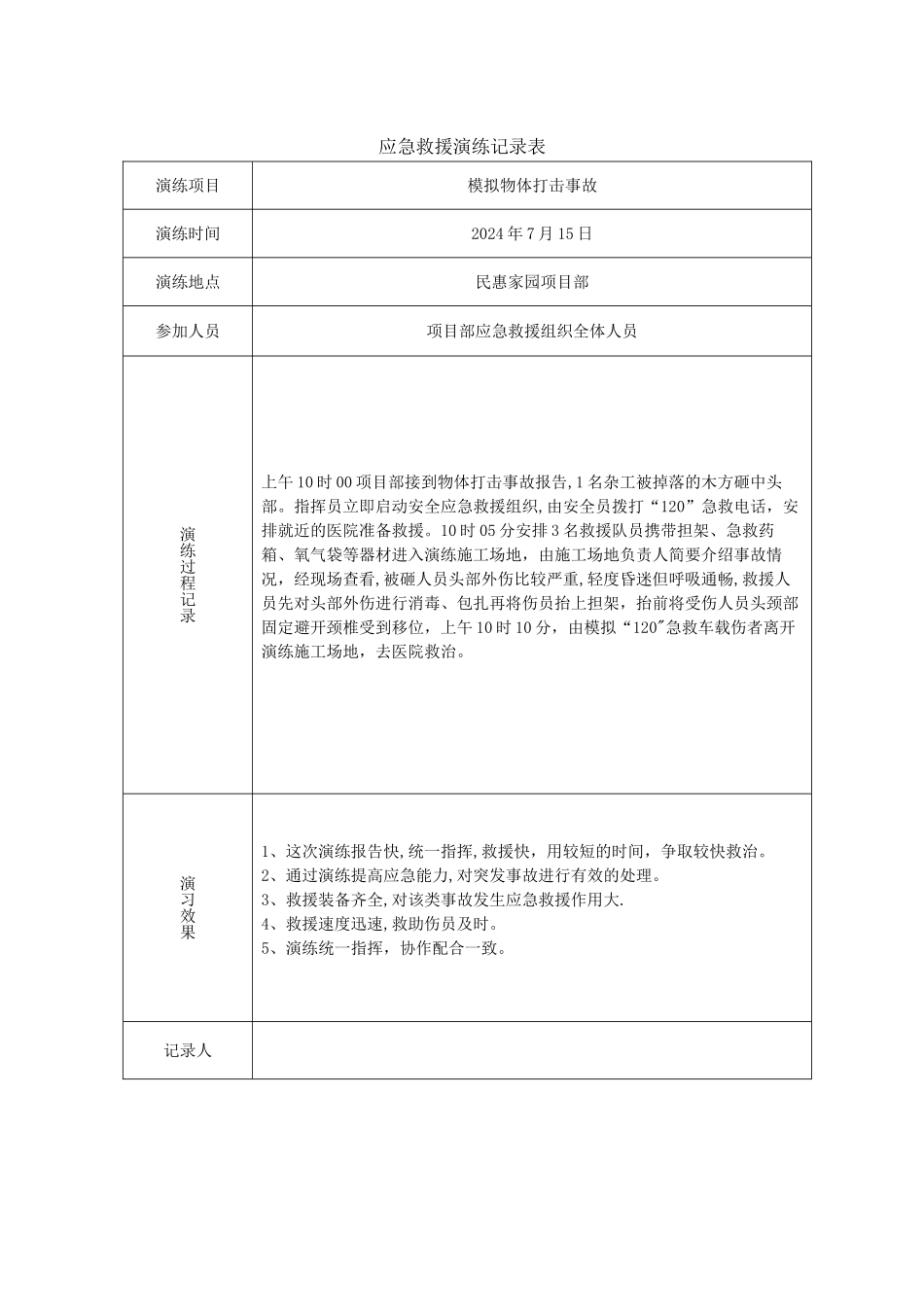 应急救援演练记录表_第2页