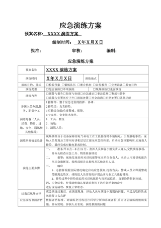 应急演练方案(通用模板)