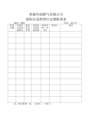 应急照明灯检查表