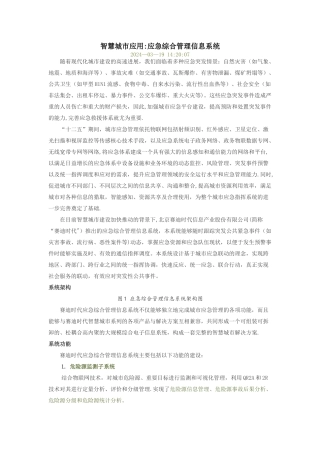 应急综合管理信息系统