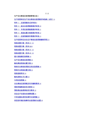 应急预案、专项应急预案、现场处置方案