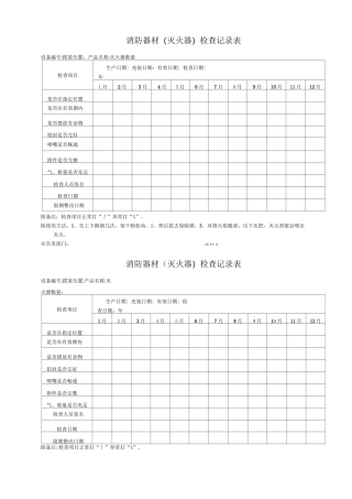 消防器材检查记录表