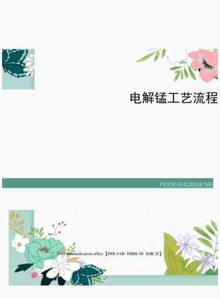 电解锰工艺流程