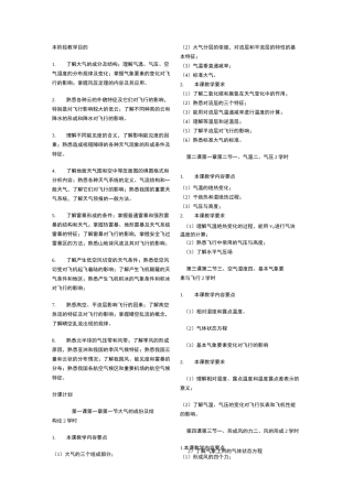 航空气象教学大纲