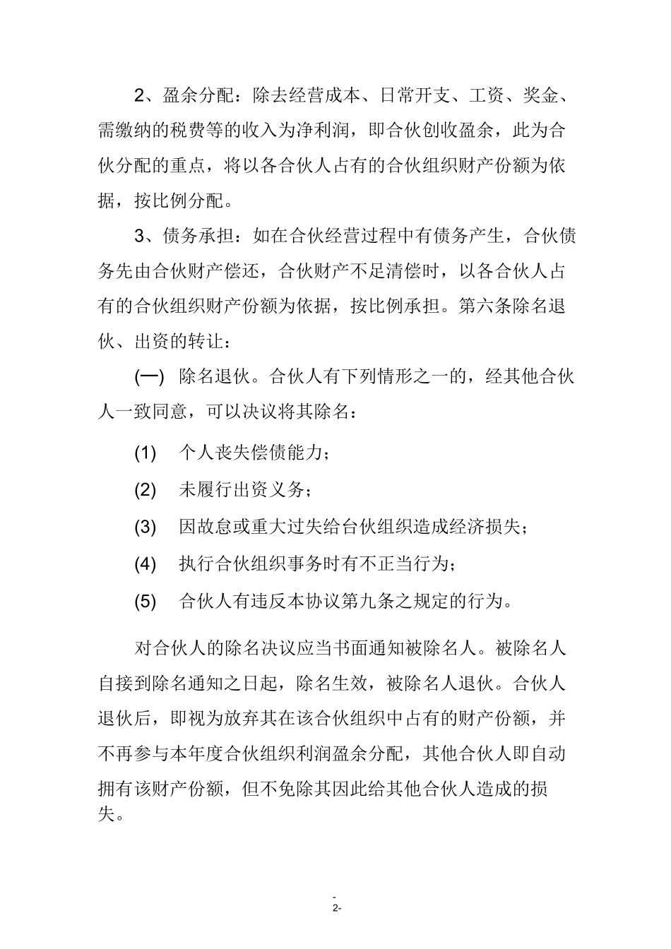 合作经营窗帘店合同_第2页