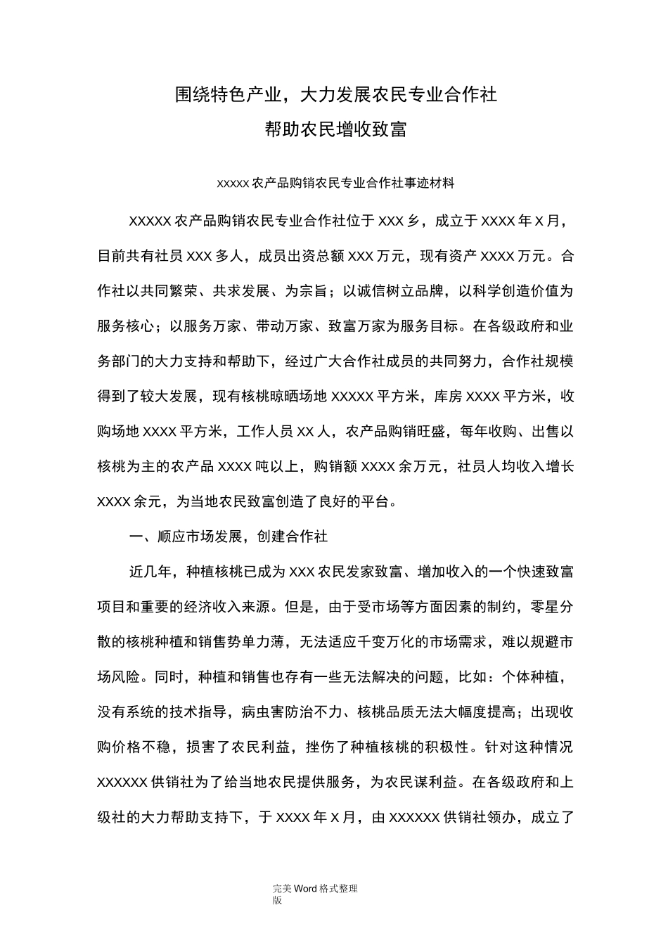 某农民专业合作社先进事迹材料_第1页