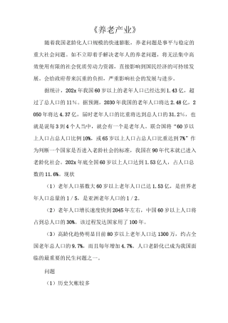 《养老产业》