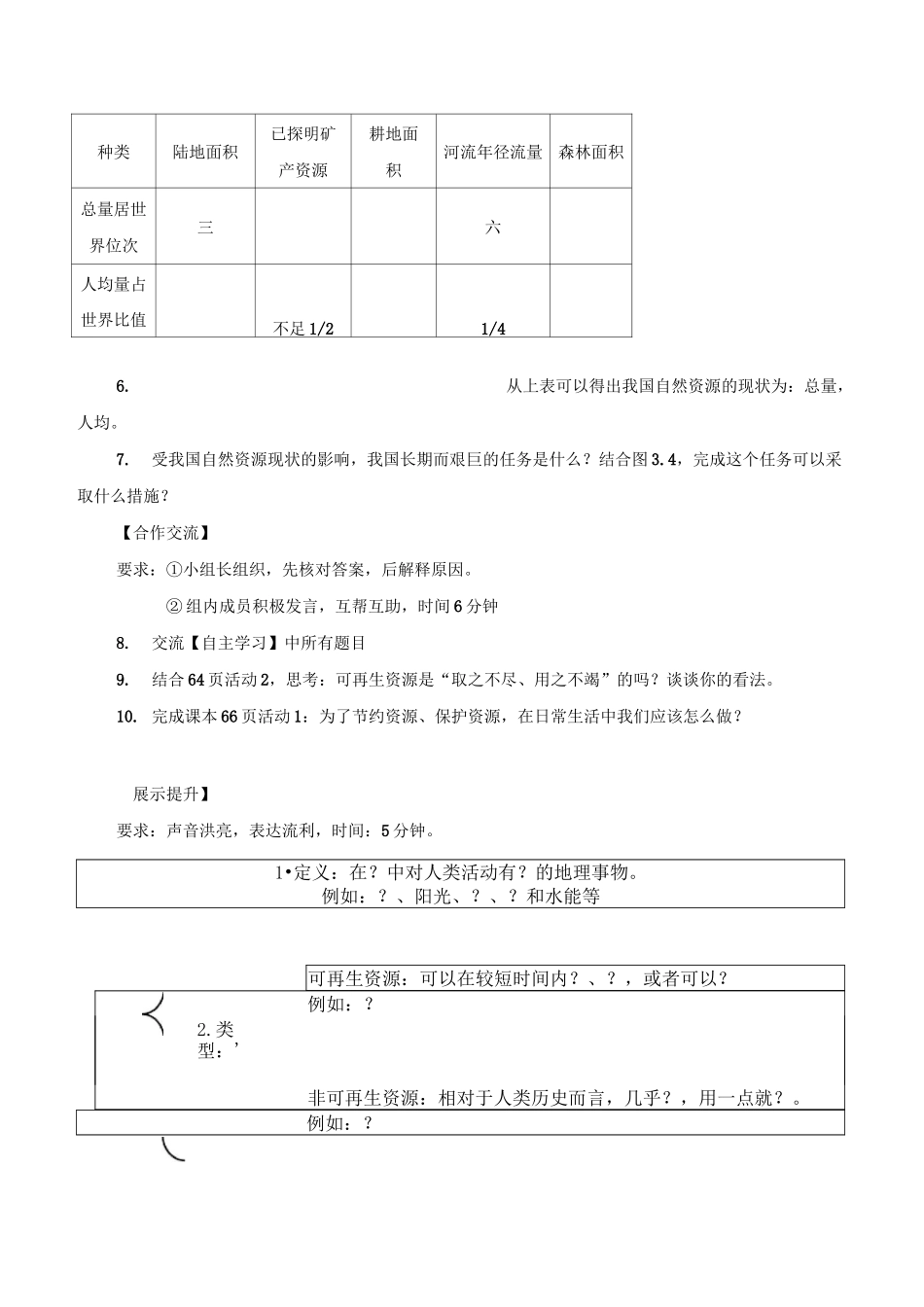八年级地理上册：中国的自然资源教案_第2页