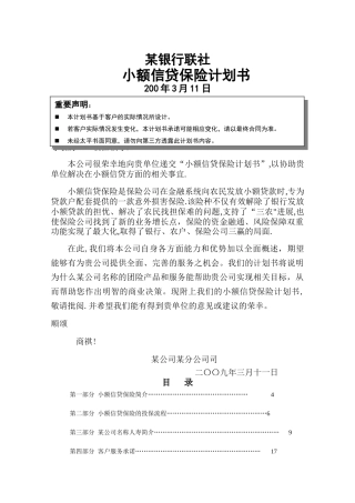 小额信贷计划书