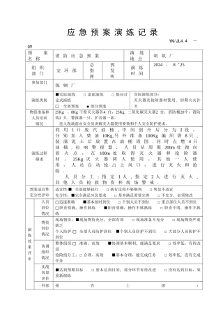 应急预案演练记录表-