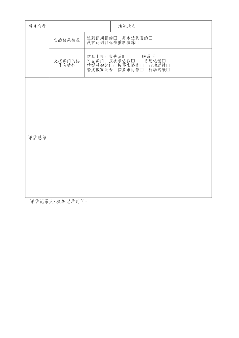 应急预案演练评估表_第3页