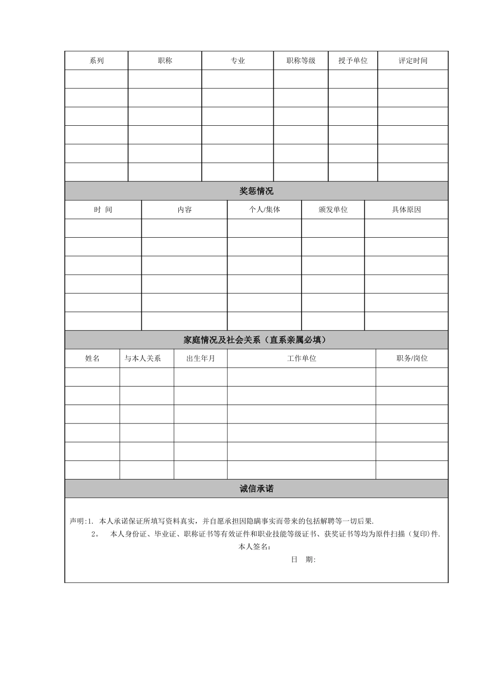 应聘人员登记表(通用)_第2页