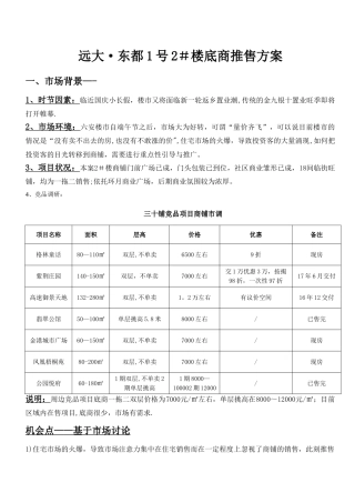 底商推售方案