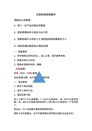 店面制度流程操作