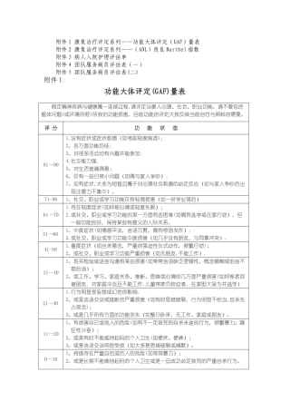 康复治疗评定系列功能大体评定GAF量表