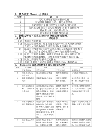 康复评定几种评定量表