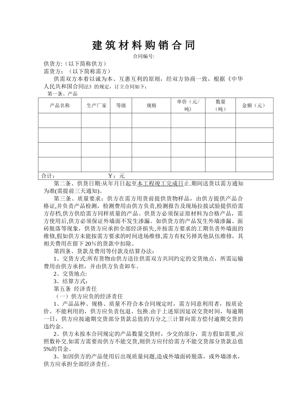 建材购销合同_第1页