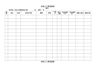 建筑企业农民工工资发放表格式