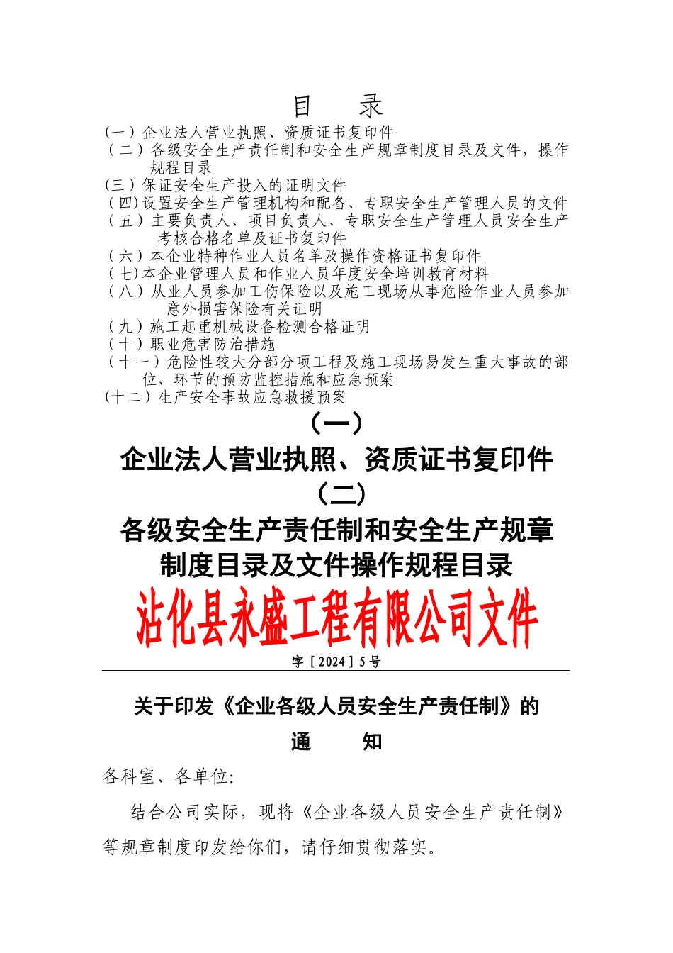 建筑企业安全生产许可证申报材料_第1页
