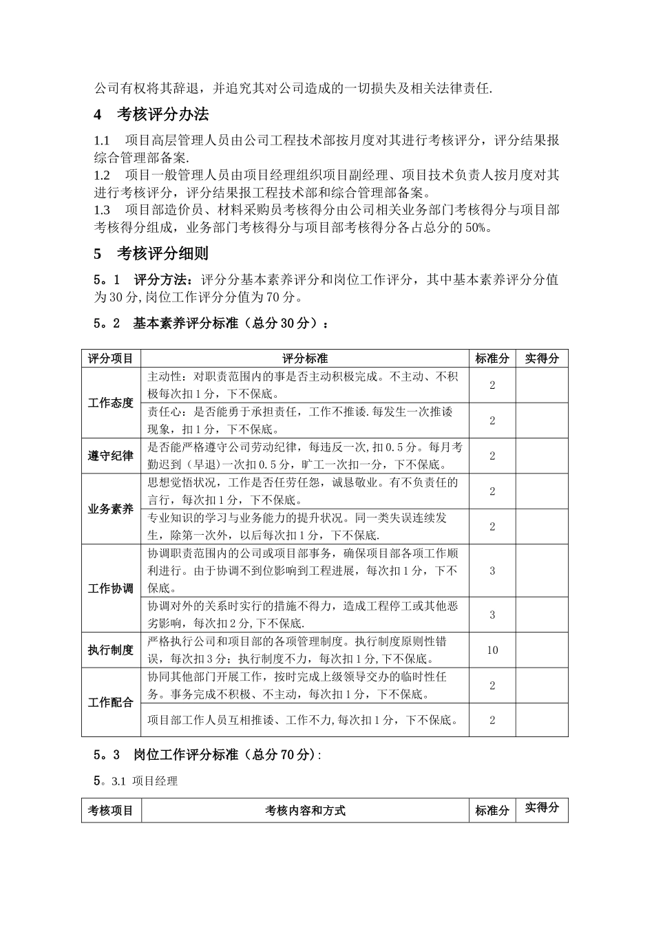 建筑企业项目管理人员考核办法_第2页