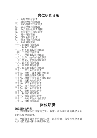 建筑公司岗位职责全套02033