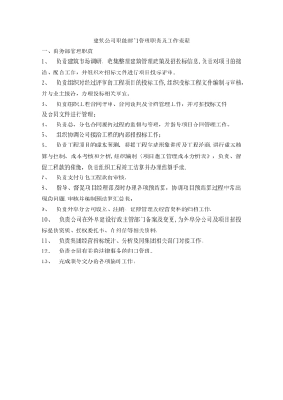 建筑公司职能部门管理及工作流程