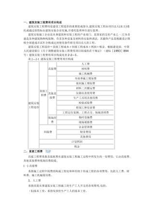 建筑安装工程费用项目构成