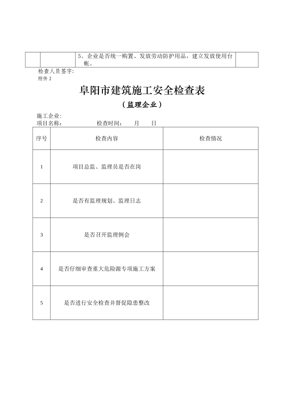 建筑工地安全检查表_第2页