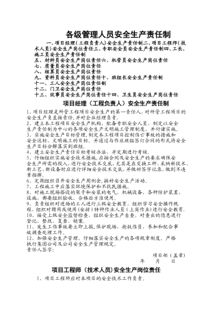 建筑工地安全生产责任制