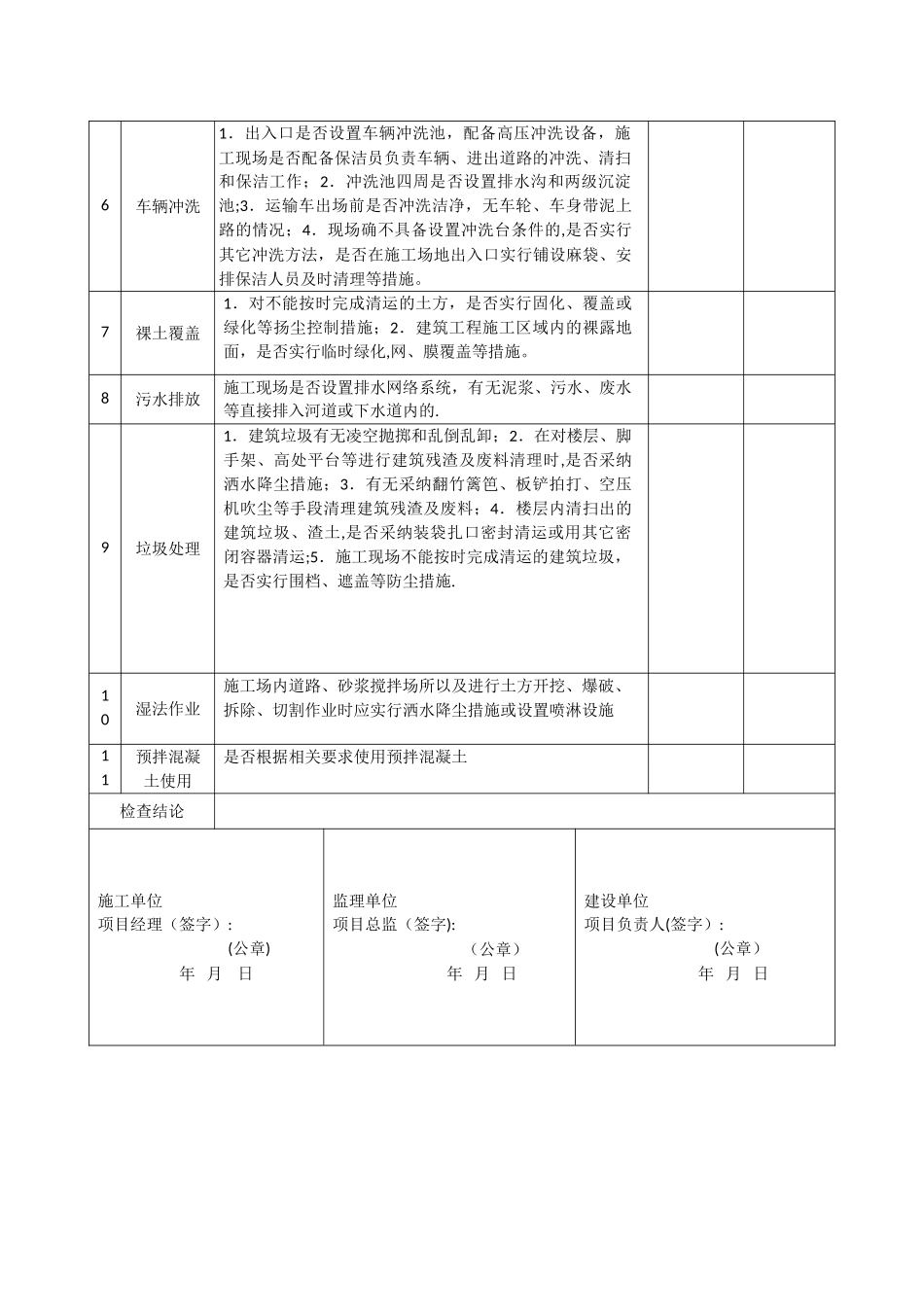 建筑工地扬尘污染控制自查自纠表_第2页