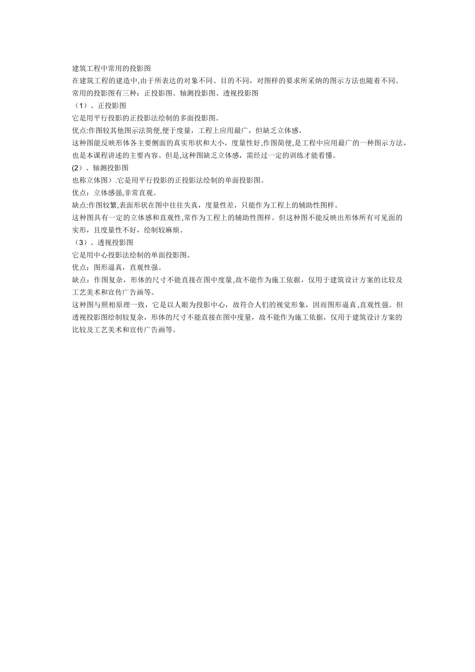 建筑工程中常用的投影图_第1页