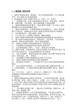 建筑工程中级职称考试复习重点-建筑施工图的识图