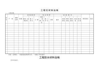 建筑工程各种材料台账样表