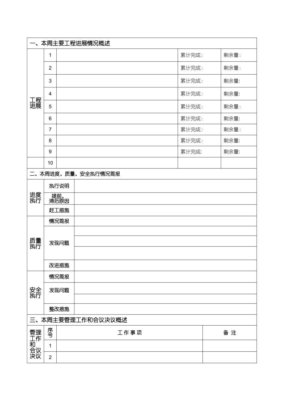 建筑工程周报表模板_第2页