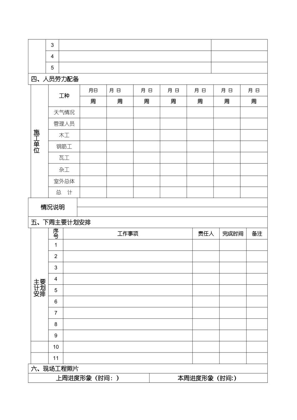 建筑工程周报表模板_第3页