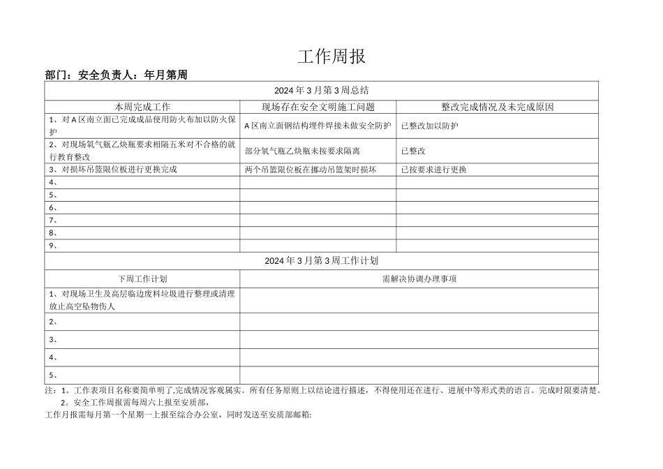 建筑工程安全工作周报_第1页