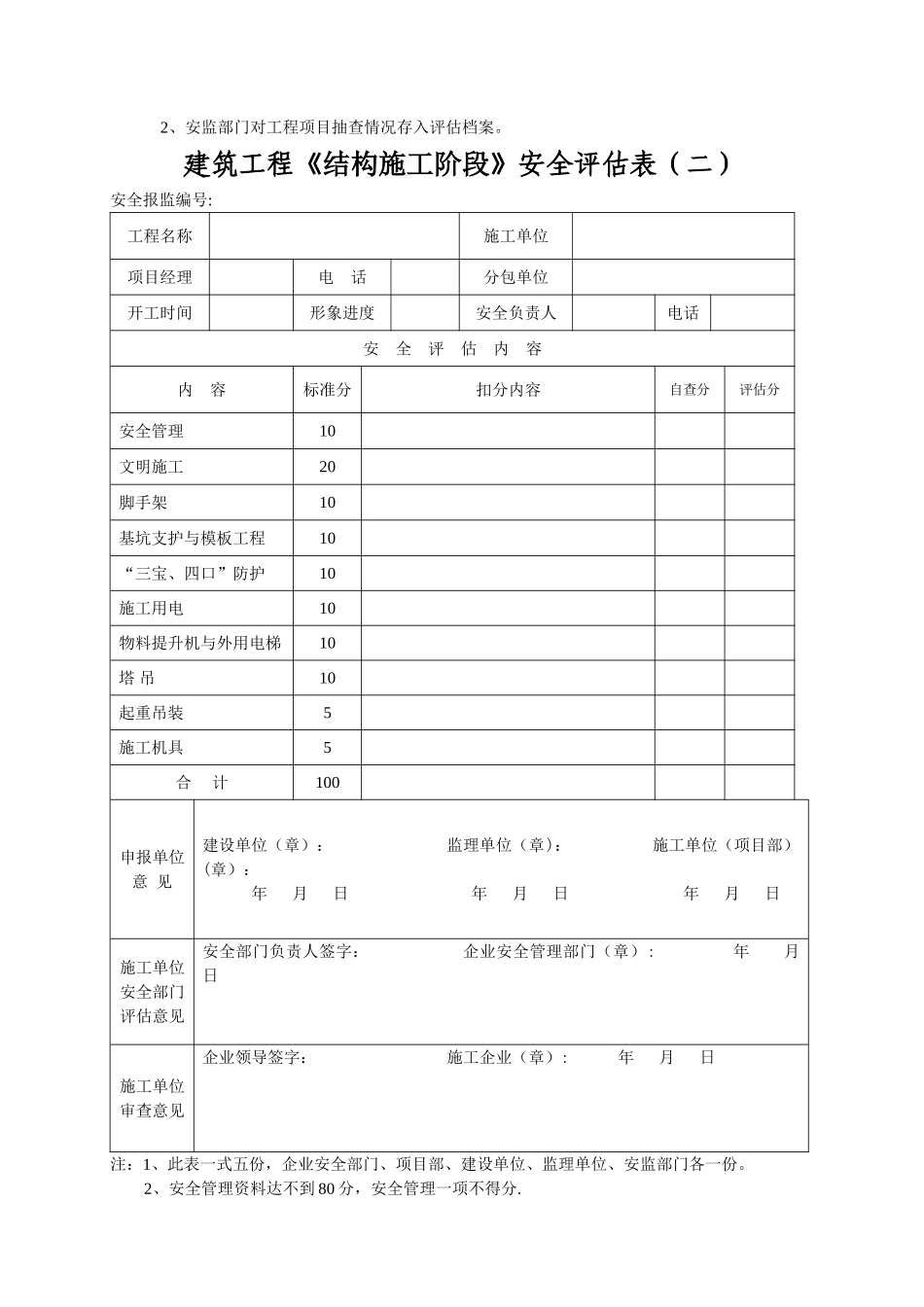 建筑工程安全评估表_第2页