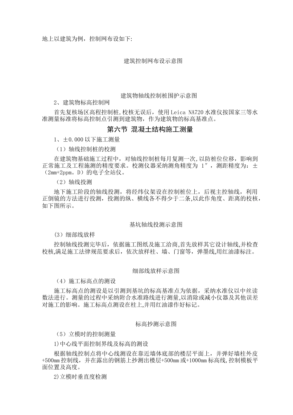 建筑工程定位和测量放线测量内容技术施工方案_第3页