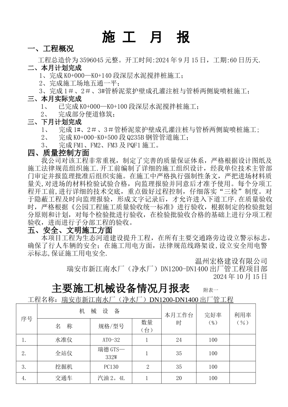 建筑工程施工月报_第3页