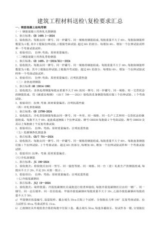 建筑工程材料送检要求