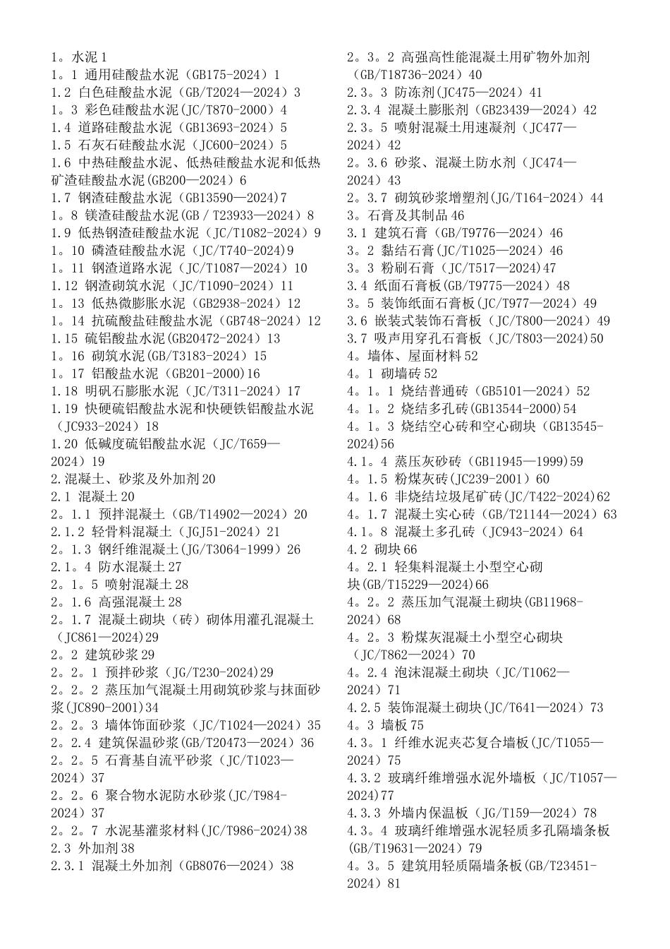 建筑工程材料规范标准标注_第1页