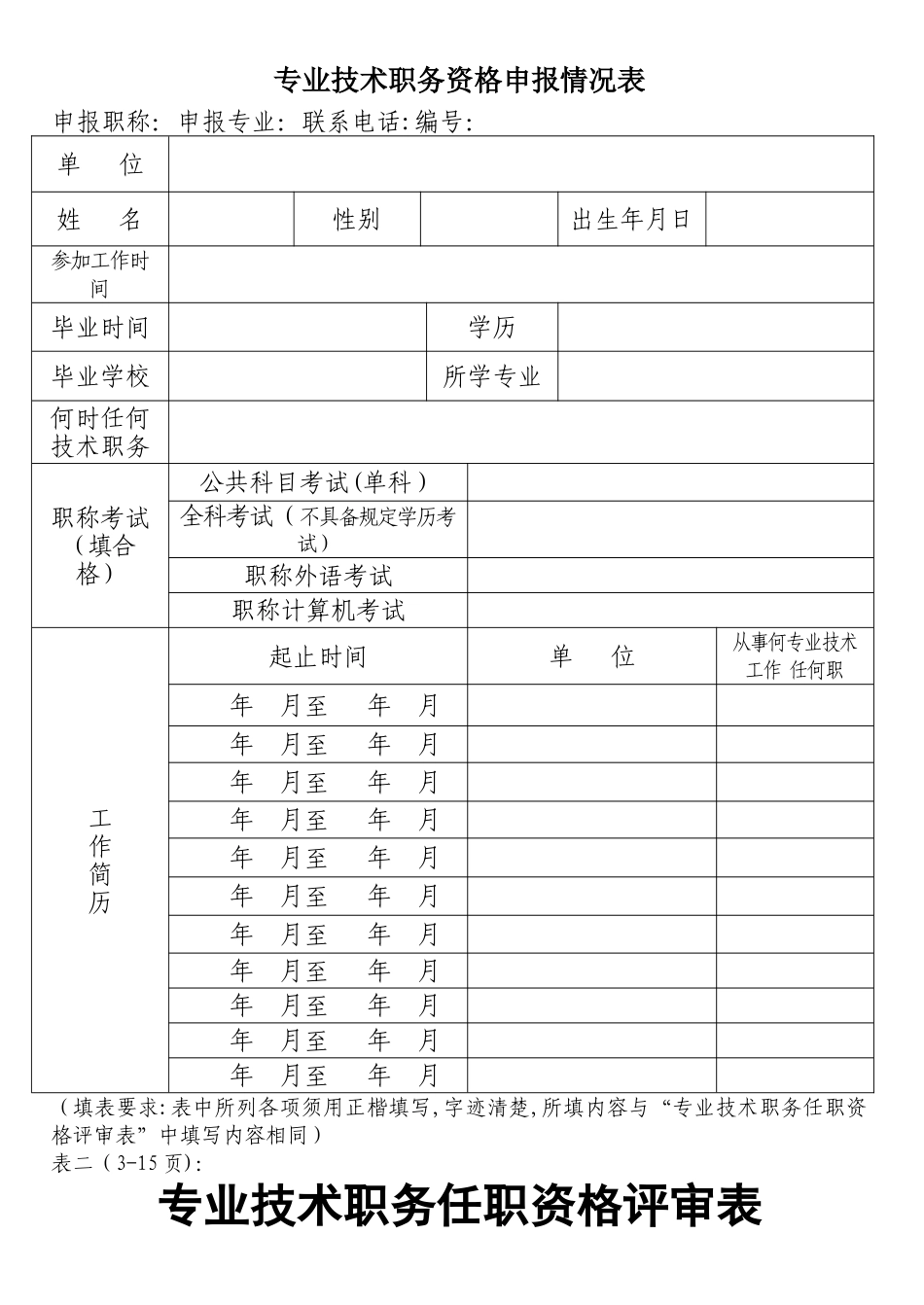建筑工程职称评审表格中级_第2页