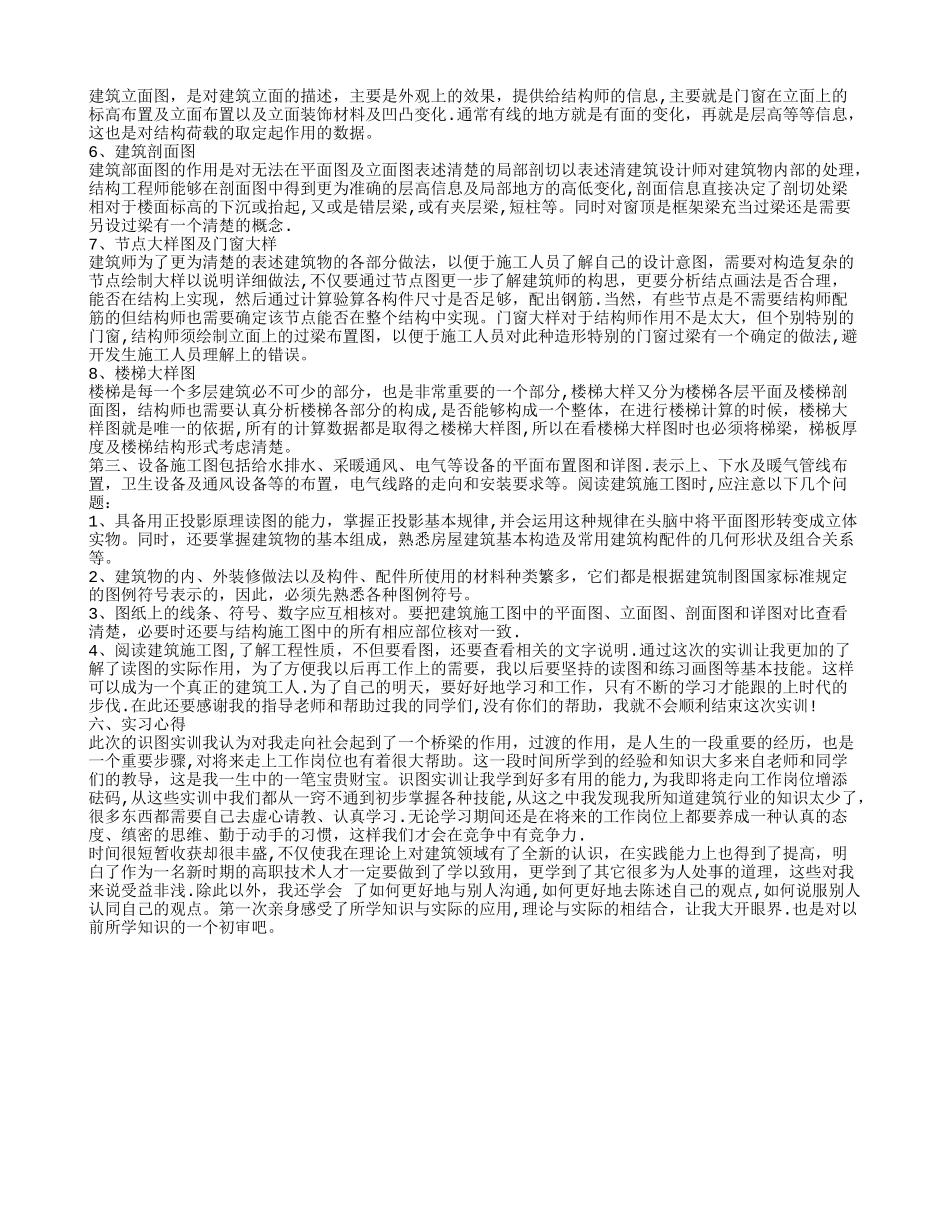 建筑工程识图实习报告_第2页