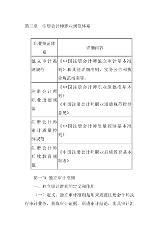2025年注册会计师职业规范体系