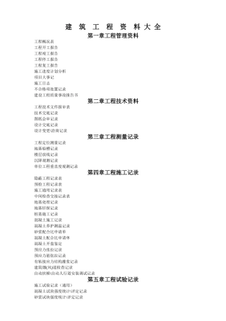 建筑工程资料大全