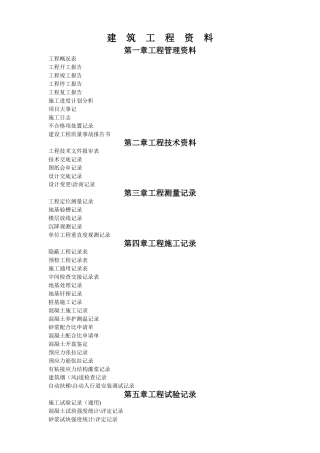 建筑工程资料表